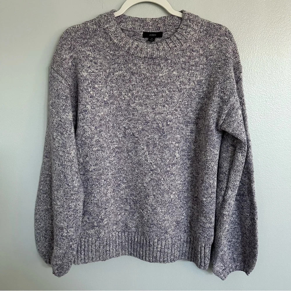 J Crew Puff Sleeve Crewneck Sweater